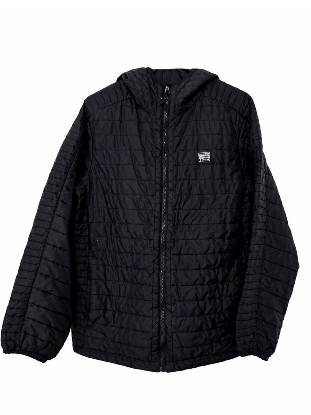 Dutch Bros Black Quilted Hooded Jacket